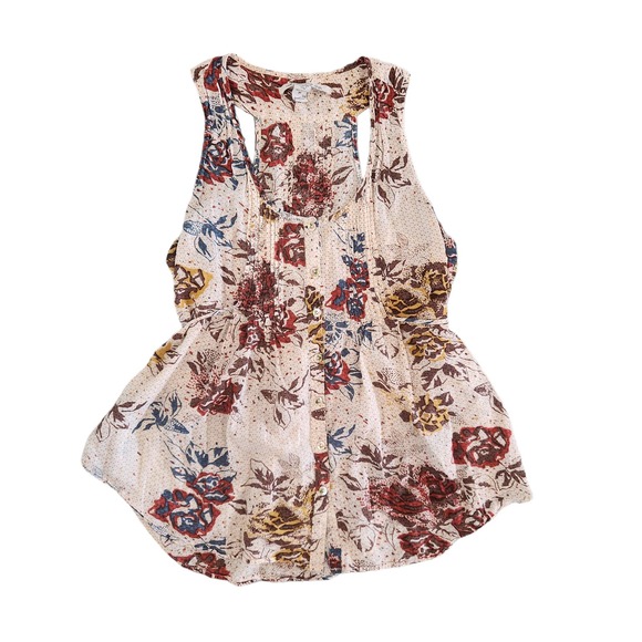 American Rag Cie Tops - American Rag Cie 100% Cotton Sleeveless Button Up Shirt‎ Tank Tie Waist